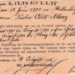 DR - 5 Pfg. K/A Fragekarte/Armensache Pforzheim - Waldkirch 1895