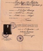 DR - Mannheim 1920 Personalausweis n. Foto 1 M. Gebührenmarke