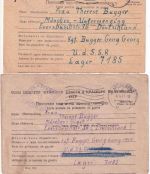 All.Bes./UdSSR - Lager 7185 (Michalowka) 9 Kriegsgefangenenbelege ex 1946/47