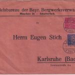 DR-Infla - 20+100 M. Perfin Dienstbrief Bayr. Bergwerksverwaltung München 3.5.23