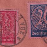 DR-Infla - 20+100 M. Perfin Dienstbrief Bayr. Bergwerksverwaltung München 3.5.23