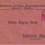 DR-Infla - 100 M. Perfin Dienstbrief Bayr. Bergwerksverwaltung München 24.5.23