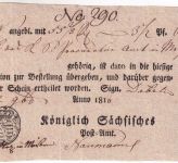 Sachsen - Döbeln 1816 Aufgabeschein f. Fahrpostsendung n. Meißen
