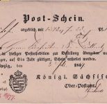 Sachsen - Leipzig 1849 Post-Schein f. Fahrpostsendung n. Cöllnitz (?)