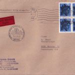 BRD - 70 Pfg. Michelangelo 4er-Block Eilbrief (2. Gew.st.) Erding 19.2.75