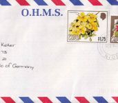 Niue - 1,75$+25C. Blumen Luftpostbrief (OHMS) Alofi - Karlsruhe 1994
