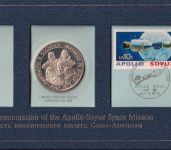 USA/UdSSR - Apollo-Suyuz Space Mission Marken u. Sterling Silber Medaille 1975