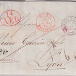 Thurn & Taxis/Frankreich - Mainz 28.7.43 K1 Francobrief n. Lyon - mit Inhalt