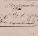 Bayern/Baden - 3 Kr. Wappen gez. Brief HKS Otterberg - Mannheim 8/11 (1870)