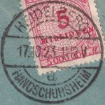 DR-Infla - 5 Mio. Korbdeckel Brief Heidelberg-Handschuhsheim 17.10.23