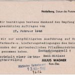 DR - Heidelberg 8.3.46 12 Pfg. Postfreistempel Fiermendrucksache n. Augsburg