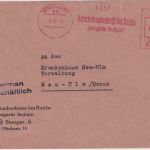 All.Bes. - Stuttgart 10 8.12.45 apt. 12 Pfg. AFS (Krankenkasse) Brief n. Neu-Ulm
