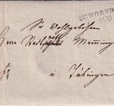 Württemberg - Schorndorf 11. AUG 1836 L2 Francobrief (10 Kr.) n. Tübingen
