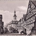 Württemberg - Aalen Metzgerei u. Gasthaus z. Schwanen sw-Foto-AK gelaufen 1958