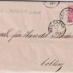 Württemberg - 3 Kr. Ziffer Brief K1 Heilbronn 27/1 - Coblenz 1871 - mit Inhalt