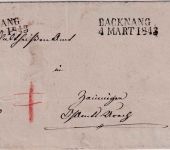 Württemberg - Backnang/Urach 1843 dreifach(!!) verwendete Briefhülle