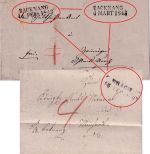 Württemberg - Backnang/Urach 1843 dreifach(!!) verwendete Briefhülle