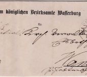 Bayern - Jettenbach i. Obb. 30. SEP K1/Sondertyp Ank.stpl. Dienstbrief 1877