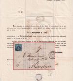 Bayern - 3 Kr. Quadrat blau Brief gMR 175 OPA-K2 Landshut 3. APR 1856 n. München