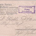 Bayern - Posthilfstelle Weng T. Postau viol. Ra2 farb. Neujahr-Prägekarte 1904