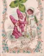 Bayern - Posthilfstelle Weng T. Postau viol. Ra2 farb. Neujahr-Prägekarte 1904