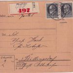 Bayern - 2x25 Pfg. Ludwig Einschreibe-Paketkarte Gündlkofen - Altenkirchen 1918