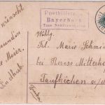 Bayern - Posthilfstelle Bayerbach T Neufraunhofen Ra3 Weihnachtskarte 24.12.1913