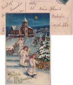 Bayern - Posthilfstelle Bayerbach T Neufraunhofen Ra3 Weihnachtskarte 24.12.1913
