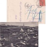 Bayern - Marklkofen Ortsansicht sw-AK gelaufen 1922 Nachporto/Bahnpost