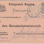Bayern - 5 Pfg. Gemeindewaisenrat Ganzsache Iggensbach - Mietraching 1904