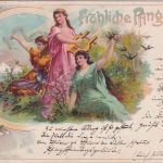 Bayern - 10 Pfg. Wappen Pfingstkarte n. RUMÄNIEN Vilshofen - Focsani 1899