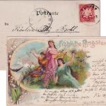 Bayern - 10 Pfg. Wappen Pfingstkarte n. RUMÄNIEN Vilshofen - Focsani 1899