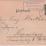 Bayern - Posthilfstelle Kollnburg T. Viechtach Ra3 Mehrbild-Farblitho 1899