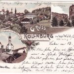 Bayern - Posthilfstelle Kollnburg T. Viechtach Ra3 Mehrbild-Farblitho 1899