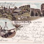 Bayern - Posthilfstelle Kollnburg T. Viechtach Ra3 Mehrbild-Farblitho 1900