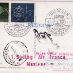 BRD - Regen 1961 SST EM Eisstockschießen Luftpostkarte (Erstflug) n. MEXIKO