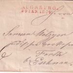 Bayern - Augsburg 29. Jan 1836 roter L2 Portobrief n. Forth b. Eschnau - Judaika