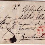 Bayern - Landau 8/12 roter Fingerhut-K1 Portobrief n. Zweibrücken ca. 1835