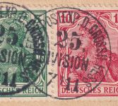 DR - 5+10 Pfg. Germania Zusammendruck Feldpostkarte n. Münster 7/11 (1914 !!)