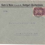 DR-Infla - 100 M. Queroval Firmenbrief glasklarer K1 Obertürkheim 12. MAI 23