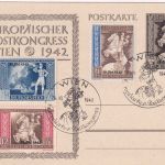 DR - 6 Pfg. Sonderganzsache/Überdruck Europ. Postkongress + Satz SST Wien 1942