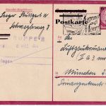 DR - 6/15 Pfg. Ganzsache Hindenburg/Überdruck Stuttgart - München 1.3.44 Text !