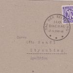 AM-Post - Dachau I.I.O. Tag d. Befreiung 27.4.1945/46 Drucksachenkarte
