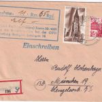 FZ/Baden - 1 M. + 24 Pfg. 1. Ausgabe Nachnahme-Einschreibebrief Freiburg 17.2.48