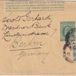 Transvaal - 1/2 P. Ganzsache + Zusatz Streifband Johannesburg - Berlin 1909