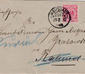 DR - Neustadt (Westpr.) 25.2.90 KOS Brief n. Rahmel - Retourvermerk