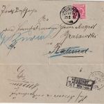 DR - Neustadt (Westpr.) 25.2.90 KOS Brief n. Rahmel - Retourvermerk