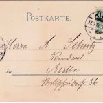 DR - S.M. Schulschiff Stosch farb. Künstler-AK gelaufen Kiel - Berlin 1898
