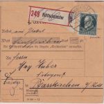 Bayern - 60 Pfg. Ludwig Einschreibe-Paketkarte Rotthalmünster Pfarrkirchen 1919