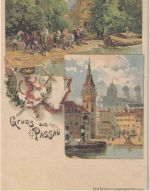 Bayern - Passau Merkuria 1848-1898 farb. Jubiläumskarte ungelaufen